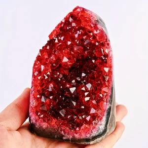 Red Geode Cut Base Cluster