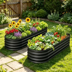 Oval Raised Garden Bed