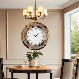 Silver/Tawny-Tinted Mirror Clock